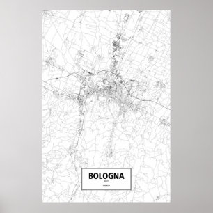 Bologna, Italien (svart på vitt) Poster