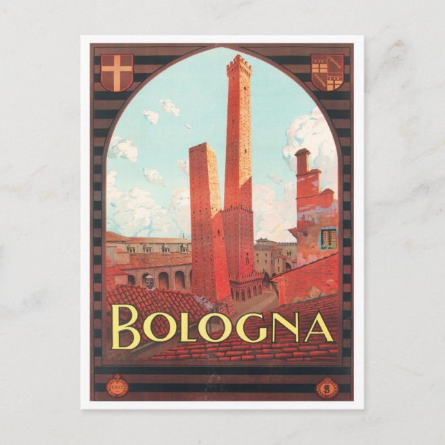 Bologna Italien vintage resor Vykort (Framsida)
