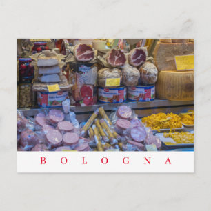Bologna livsmedelsbutik fönster utsikt vykort