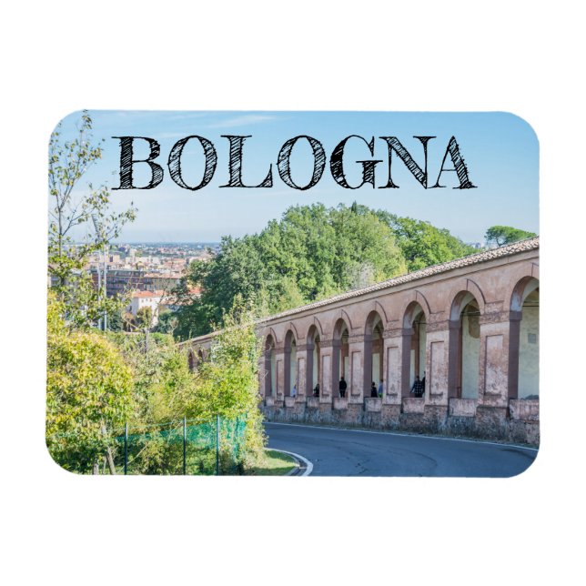 Bologna Portico di San Luca-kylmagnet Magnet (Horisontell)