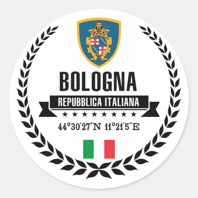 Bologna Runt Klistermärke (Framsida)
