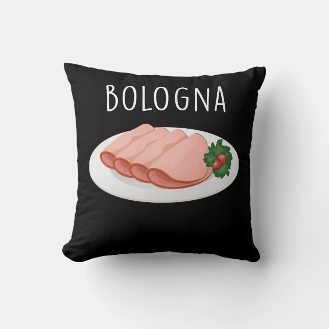 Bologna Sausage Foodie Baloney Mortadella Älskare Kudde (Framsida)