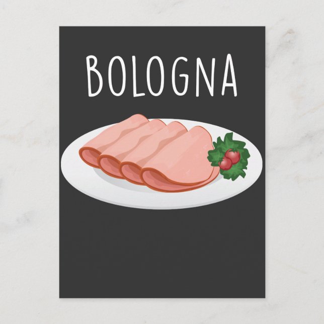 Bologna Sause Foodie Baloney Mortadella Älskare Vykort (Framsida)