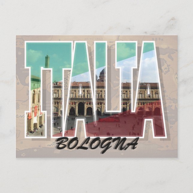 Bologna, vykort för Italien (Framsida)