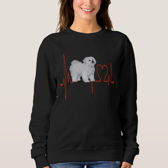 Bolognese Dog Heartbeat EKG My Dogs Are My Cardio T Shirt (Framsida)