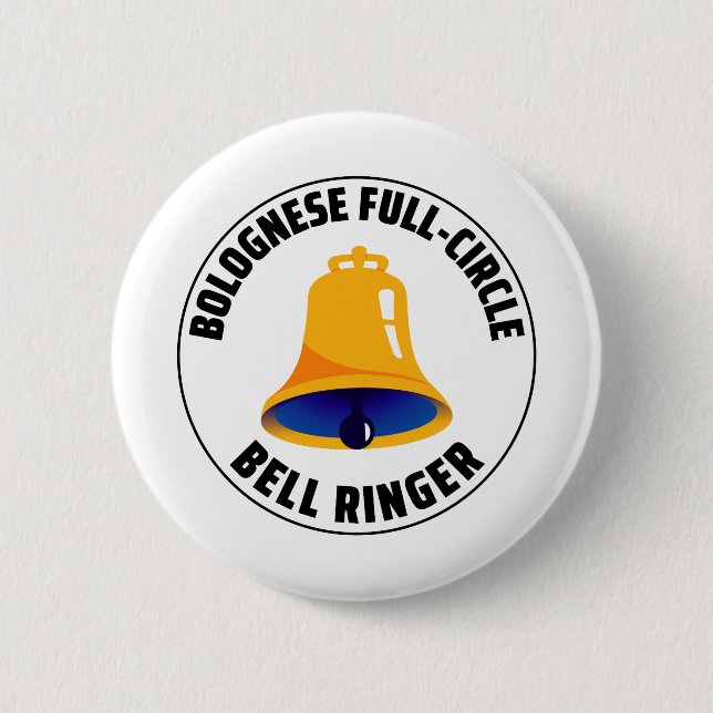 Bolognese Fullt Circle Bell Ringer Ringing Knapp (Framsida)