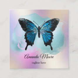 Bolograf (blå fjärilshierarki) fyrkantigt visitkort