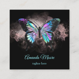 Bolograf opal för blå fjäril-livets tränare fyrkantigt visitkort