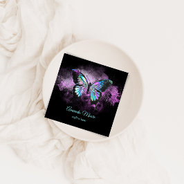 Bolograf opal för blå fjäril-livets tränare fyrkantigt visitkort