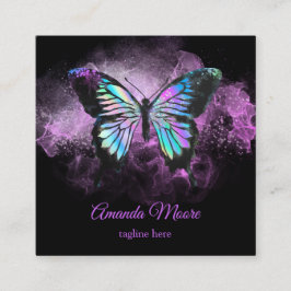 Bolograf opal för blå fjäril-livets tränare fyrkantigt visitkort