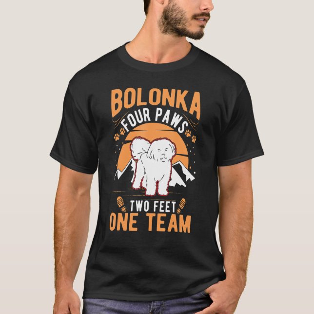 Bolonka fyra tassar två fötter ett team Bolonka T Shirt (Framsida)