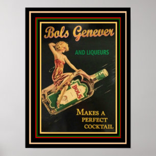 Bols Genever Vintage annons Poster 12 x 16