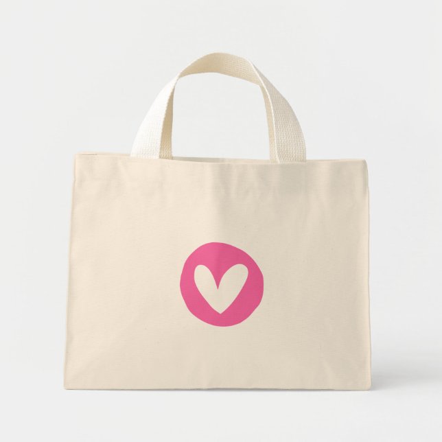 Bolsa com Design de Coração Rosa  Mini Tygkasse (Framsidan)
