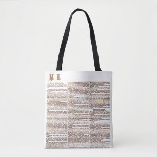 Bolsa con Monogram och Old Spain Newspaper Page Tygkasse