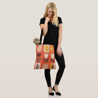 Bolsa de hombro, tela, diseño de flores tygkasse