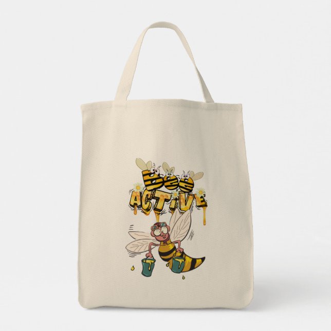 bolsa de tela con abejas graciosas tygkasse (Baksida)