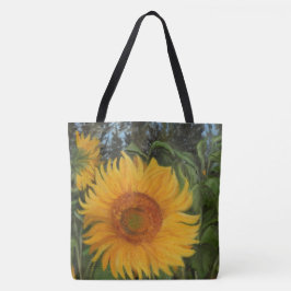 Bolsa de tela con girasol enorme tygkasse