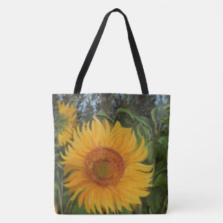 Bolsa de tela con girasol enorme tygkasse