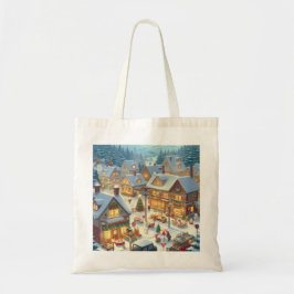 Bolsa de tela con paisaje navideño tygkasse