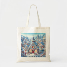 Bolsa de tela con paisaje navideño tygkasse