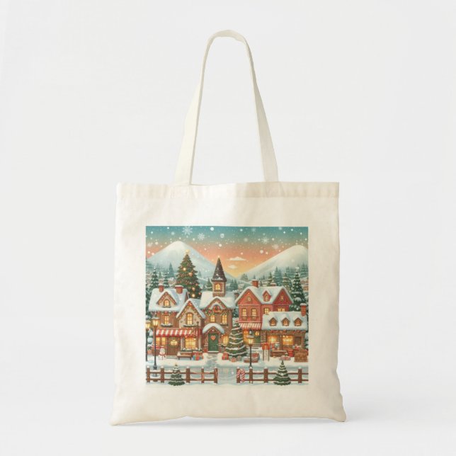 Bolsa de tela con paisaje navideño tygkasse (Framsidan)