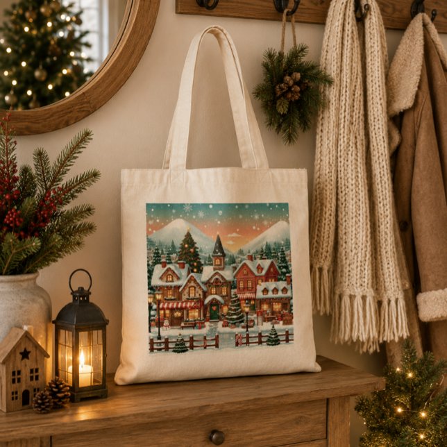 Bolsa de tela con paisaje navideño tygkasse (Skapare uppladdad)