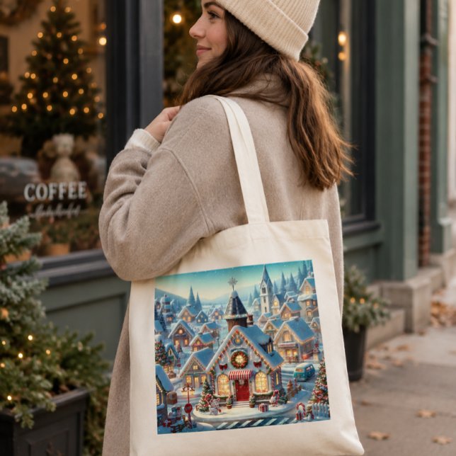 Bolsa de tela con paisaje navideño tygkasse (Skapare uppladdad)