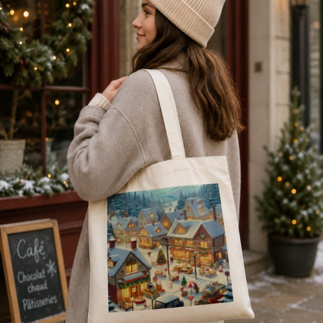 Bolsa de tela con paisaje navideño tygkasse (Skapare uppladdad)