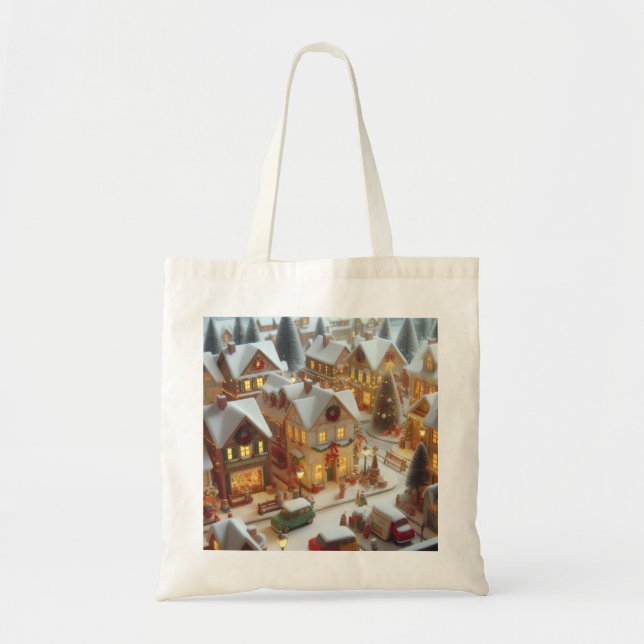 Bolsa de tela con paisaje navideño tygkasse (Framsidan)