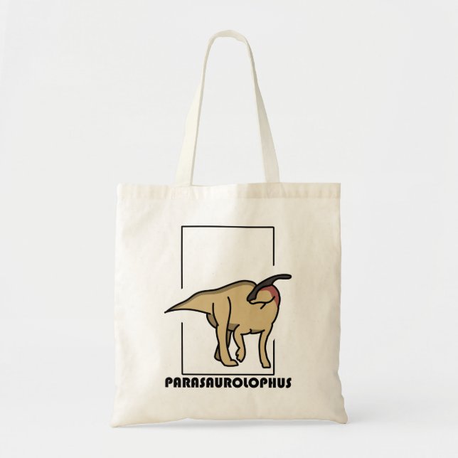 Bolsa de tela diseño dinosaurio Parasaurolophus Tygkasse (Framsidan)