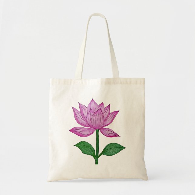 Bolsa de tela flor rosada tygkasse (Framsidan)
