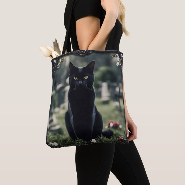  "Bolsa Elegante Black Cat: La Armonía   Tygkasse (Närbild)