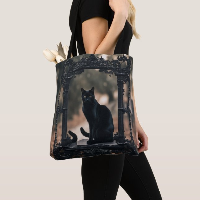  "Bolsa Elegante Black Cat: La Armonía   Tygkasse (Närbild)