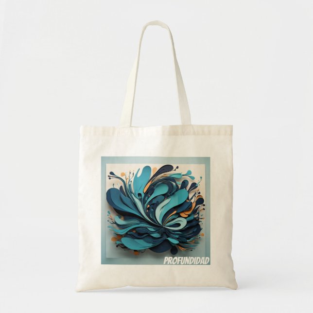 Bolsa Tote Océano Profundo Abstracto Tygkasse (Framsidan)