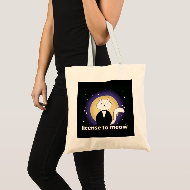 Bolsa Tote/Shoulder bag - Cat, License to Meow Tygkasse (Framsida (produkt))