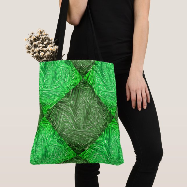 Bolsa verde falsa grama ou folhas de coqueiro tygkasse (Närbild)