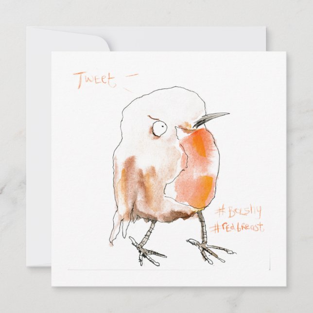 Bolshy Red Breast Robin Julkort (Framsida)