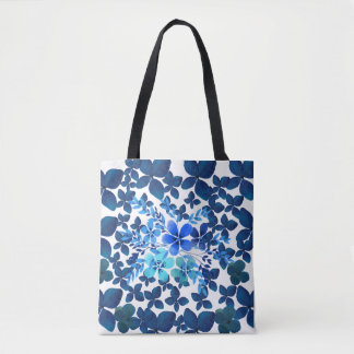BOLSO DE TELA AZUL CON FLORES TYGKASSE