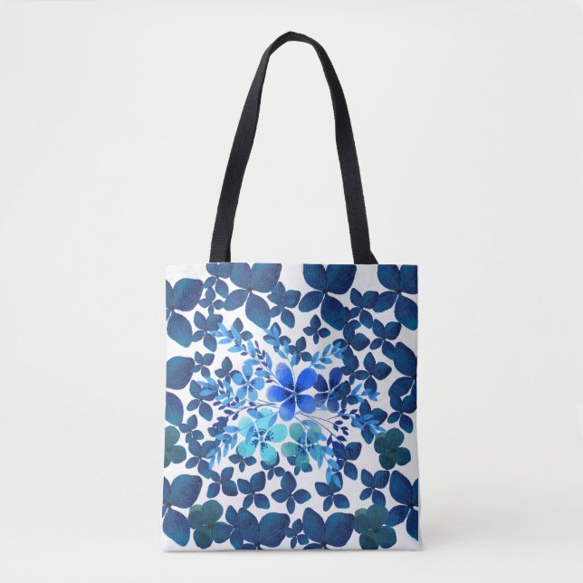 BOLSO DE TELA AZUL CON FLORES TYGKASSE (Framsida)