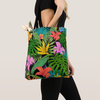 Bolso de Tela Hawai flores tropicales coloridas Tygkasse