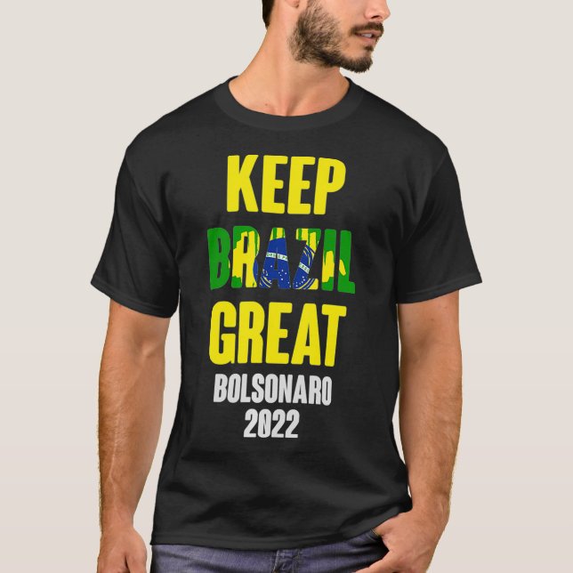 Bolsonaro Presidente 2022 Brasil Behålla Brasilien T Shirt (Framsida)