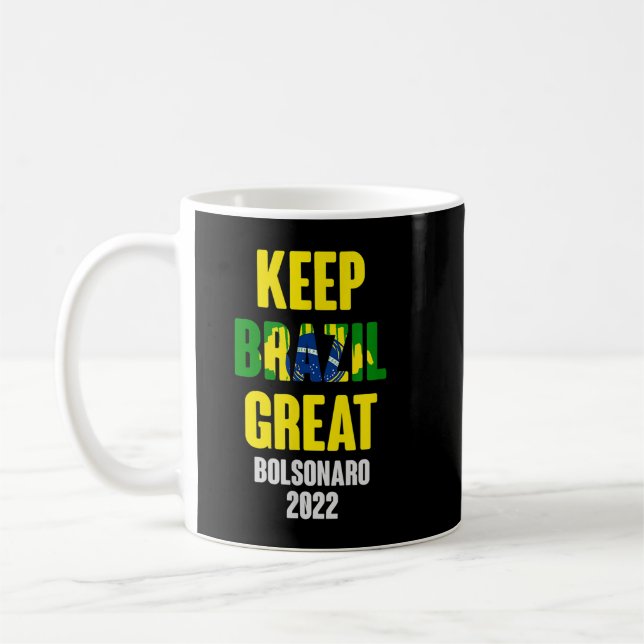Bolsonaro Presidente 2022 Brasil - Behålla BrazGre Kaffemugg (Vänster)
