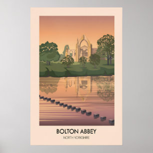 Bolton Abbey North Yorkshire Resemålning Poster