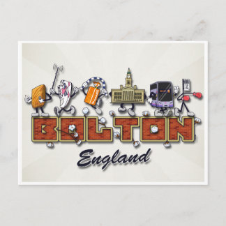 Bolton tecknade figurer vykort