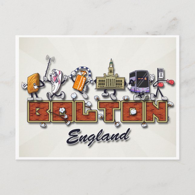 Bolton tecknade figurer vykort (Framsida)