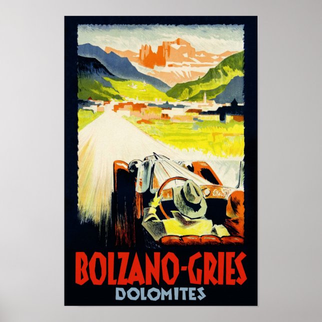 Bolzano - Gries reseaffisch. Italien Poster (Framsidan)