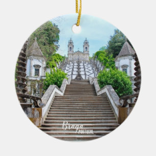 Bom Jesus Braga Sanctuary-foto med bön Julgransprydnad Keramik
