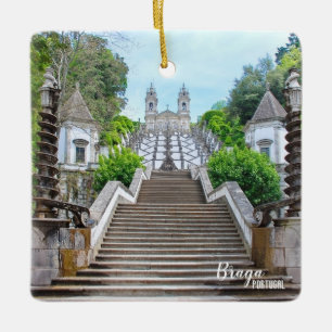 Bom Jesus Braga Sanctuary-foto med bön Julgransprydnad Keramik