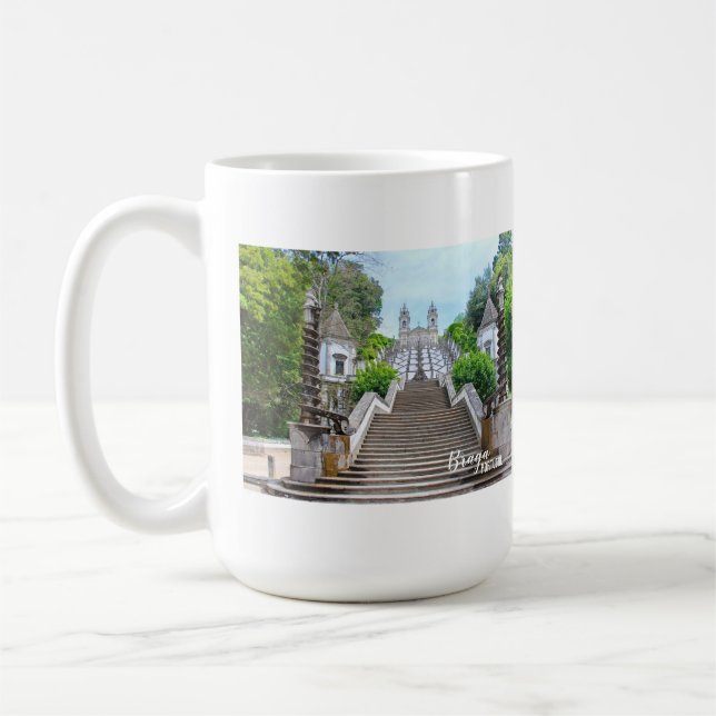 Bom Jesus Braga Sanctuary-foto med bön Kaffemugg (Vänster)