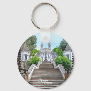 Bom Jesus Braga Sanctuary-foto med bön Nyckelring